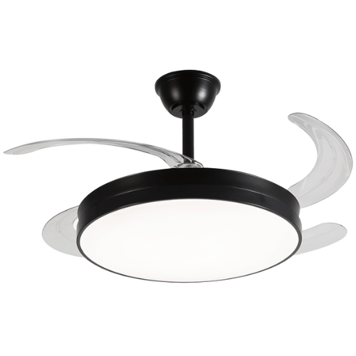 Ventilador Retrátil Preto Opus Air Lite 60 watts 3000K/4000K/6500K Ø460mm IP20 120° Bivolt OPS 34683