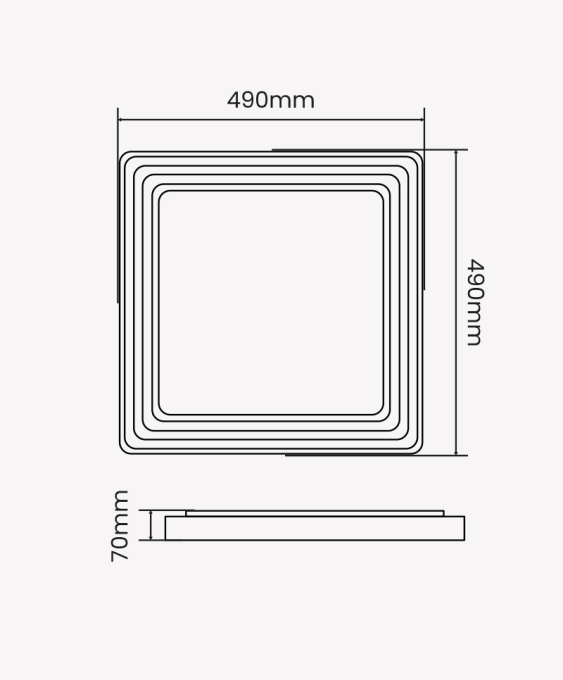 Plafon Opus Fusion Branco 45 watts 3000K - 6500K Bivolt 490x490x70mm OPS 89085 
