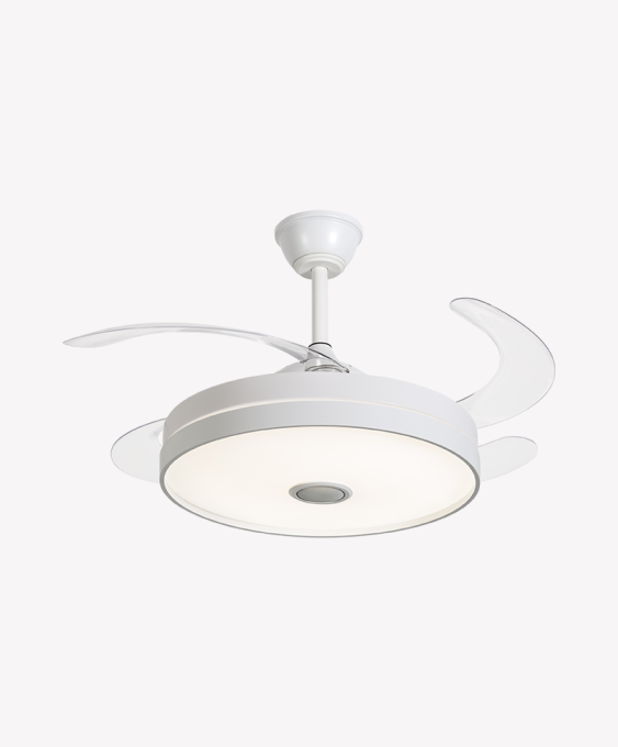 Ventilador Retrátil Branco Opus Air Sound 60W 3000K/4000K/6500K Ø460mm IP20 120° Bivolt OPS 88224