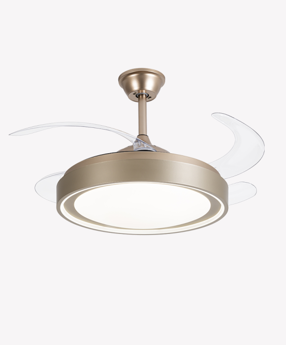 Ventilador Retrátil Dourado Opus Air Gold 60W 3000K/4000K/6500K Ø460mm IP20 120° Bivolt OPS 88378 