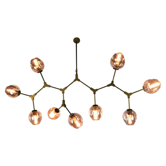 Pendente Bella Orbe Preto e Champagne 9L E27 950x1500x400mm KY001L