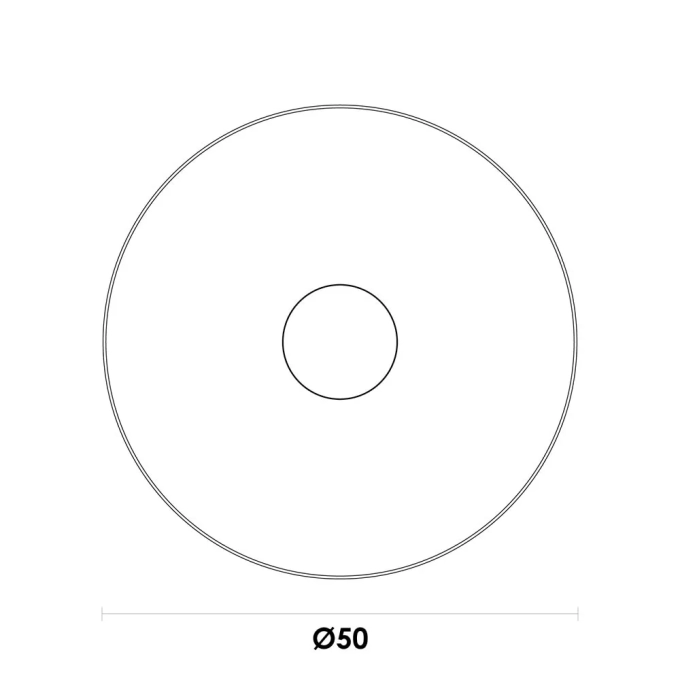 Plafon Bella Sobrepor Domo Prata 36 watts 3000K Ø500mm BD008C
