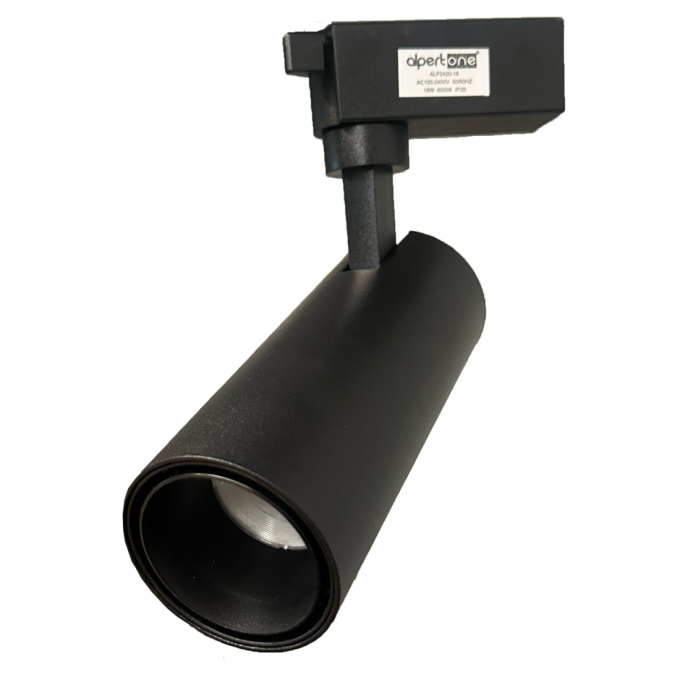 Spot para Trilho Alpertone Vision 18 watts 3000K 25° Preto Bivolt Ø60x157x147mm 0510