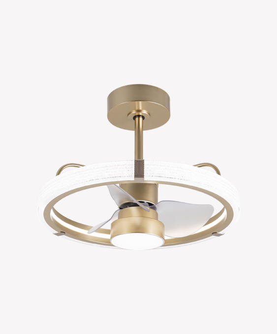 Ventilador Opus Dourado Air Luxxi 55 watts 3000K/4000K/6500K Ø460mm IP20 120° Bivolt AC 32337