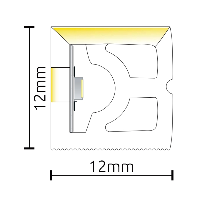 Perfil Sobrepor Alpertone Flexível Curva Horizontal Branco 12x12mm (Venda por Metro) 0265