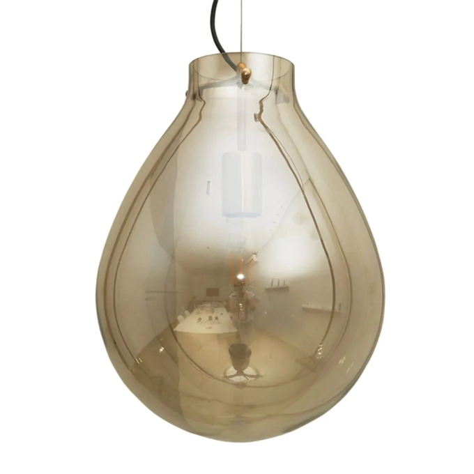 Pendente Bella Caju Bronze e Conhaque 1L E27 Ø400x520mm RZ001L