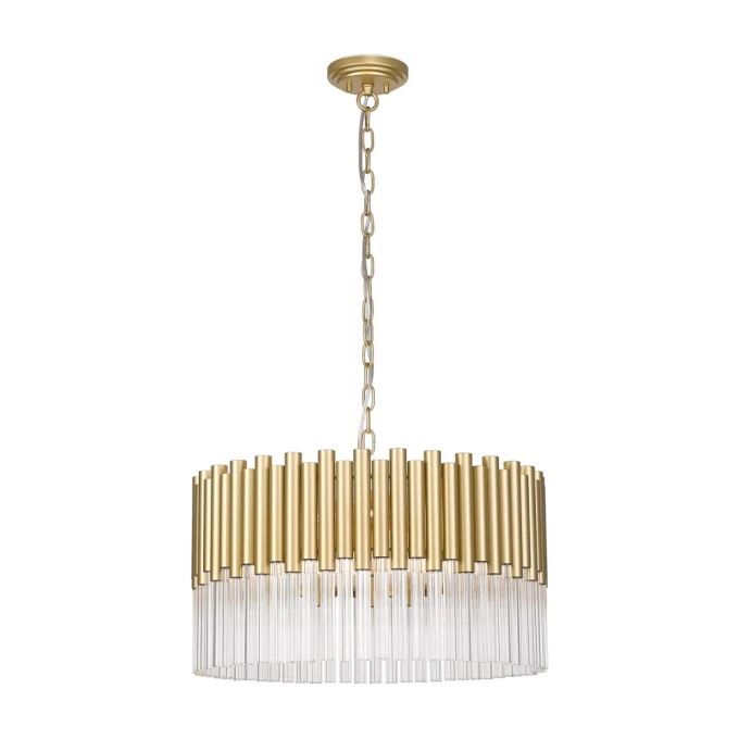 Pendente Bella Maya Dourado e Transparente 8L G9 Ø495x270mm MAY1PD01TR050