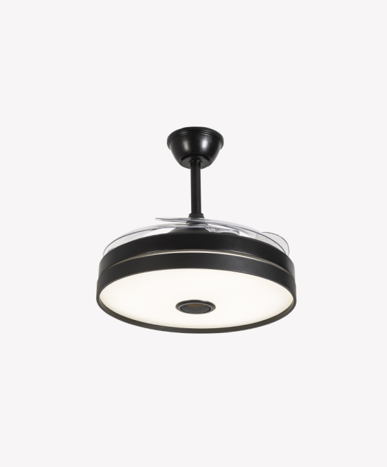 Ventilador Retrátil Preto Opus Air Sound 60W 3000K/4000K/6500K Ø460mm IP20 120° Bivolt OPS 88231