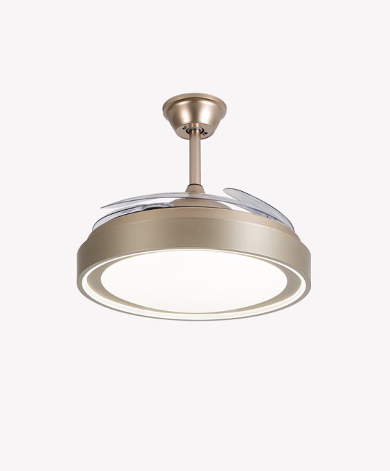 Ventilador Retrátil Dourado Opus Air Gold 60W 3000K/4000K/6500K Ø460mm IP20 120° Bivolt OPS 88378 