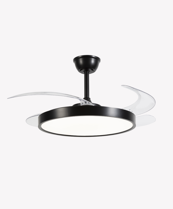 Ventilador Retrátil Preto Opus Air Base 60W 3000K/4000K/6500K Ø460mm IP20 120° Bivolt OPS 88293 