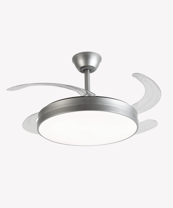 Ventilador Retrátil Prata Opus Air Lite 60 watts 3000K/4000K/6500K Ø460mm IP20 120° Bivolt OPS 31279