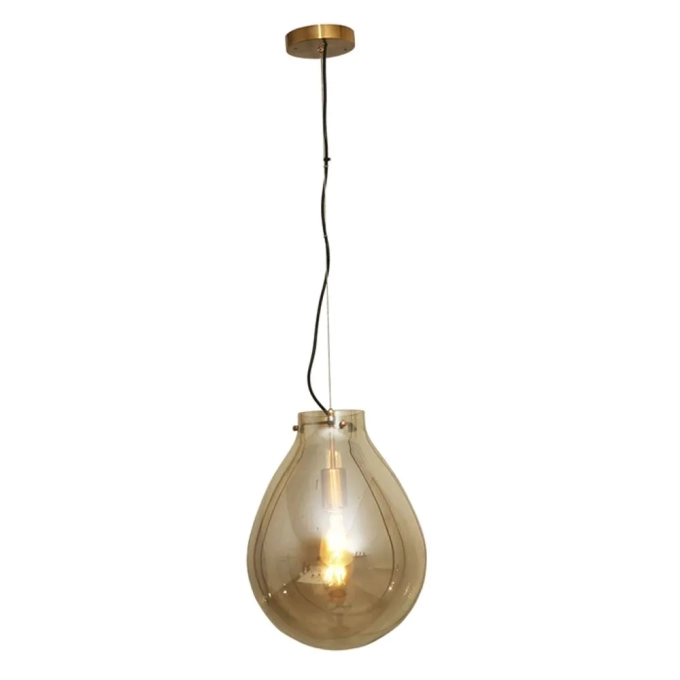Pendente Bella Caju Bronze e Conhaque 1L E27 Ø400x520mm RZ001L