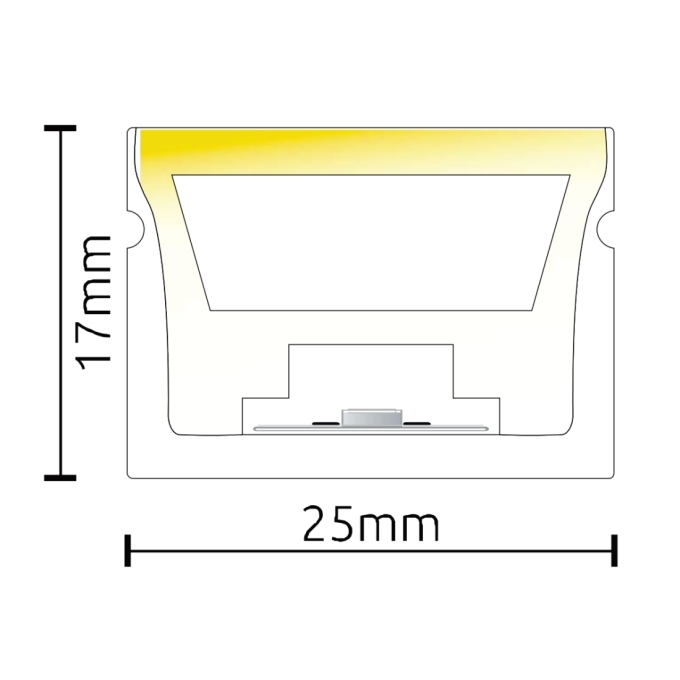 Perfil Sobrepor Alpertone Flexível Curva Vertical 14,4 watts 4000K 24V Branco 25x17mm (Venda por Metro) 0258-4