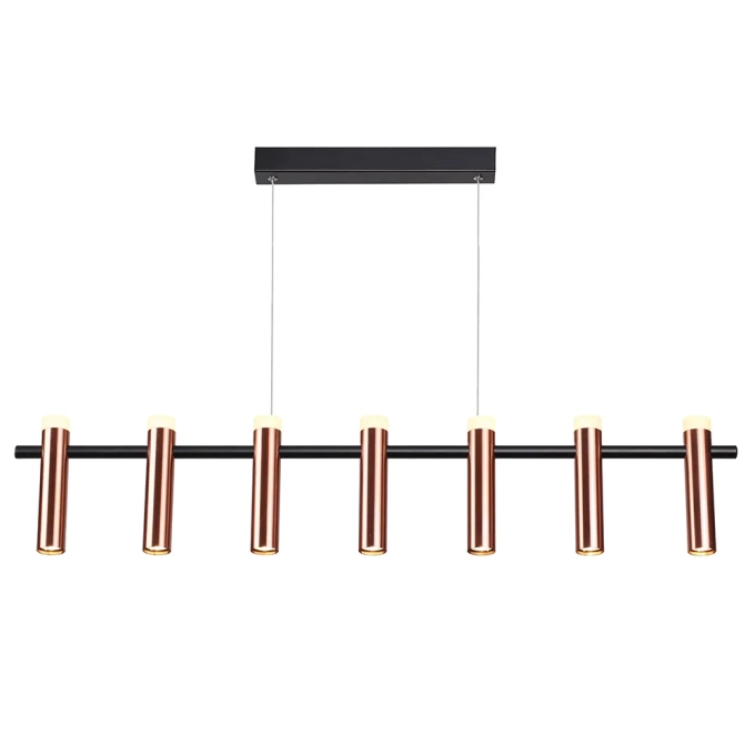 Pendente Bella Tubi Cobre e Preto 49 watts 3000K 1120x110x335mm CD002M