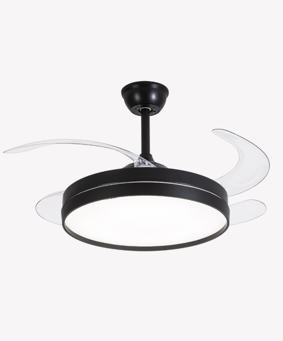 Ventilador Retrátil Preto Opus Air Basic 60W 3000K/4000K/6500K Ø460mm IP20 120° Bivolt OPS 88347 