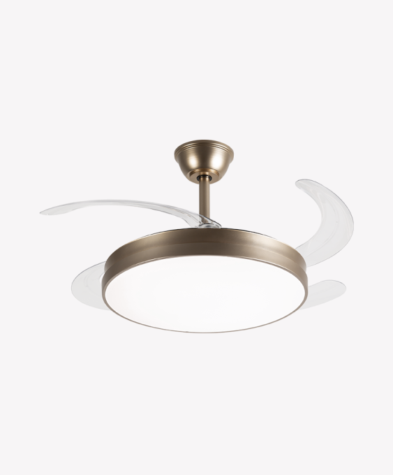 Ventilador Retrátil Dourado Opus Air Lite 60 watts 3000K/4000K/6500K Ø460mm IP20 120° Bivolt OPS 34690