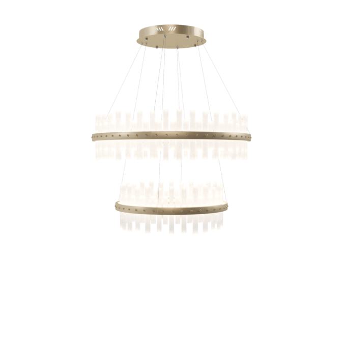 Pendente Dna Lustres Siena Felsen Cristal de Rocha 133 watts Ø800/Ø600mm ROCHA-SIENA-I-80-2
