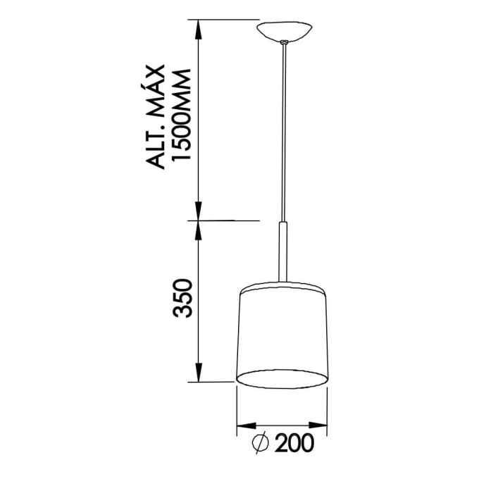 Pendente Newline Bilboque 1L E27 Ø200x350mm 111