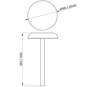 Poste Balizador Usina Era IP65 6 watts Bivolt  Ø195X550mm 19895-55 LED