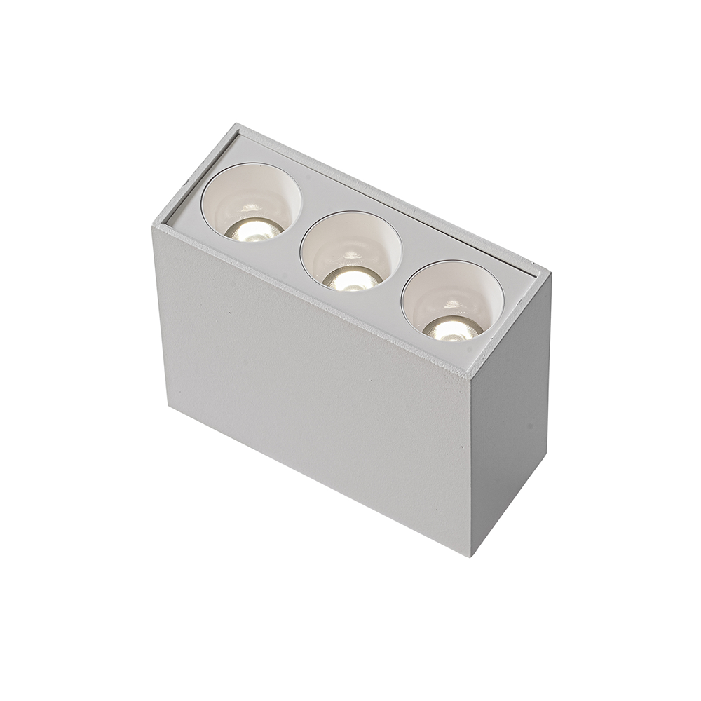  Spot Sobrepor Nordecor Downlight Powerus 3 Focos 6 watts 3000K Branco IRC90 35° Bivolt 84x36x70mm 6855