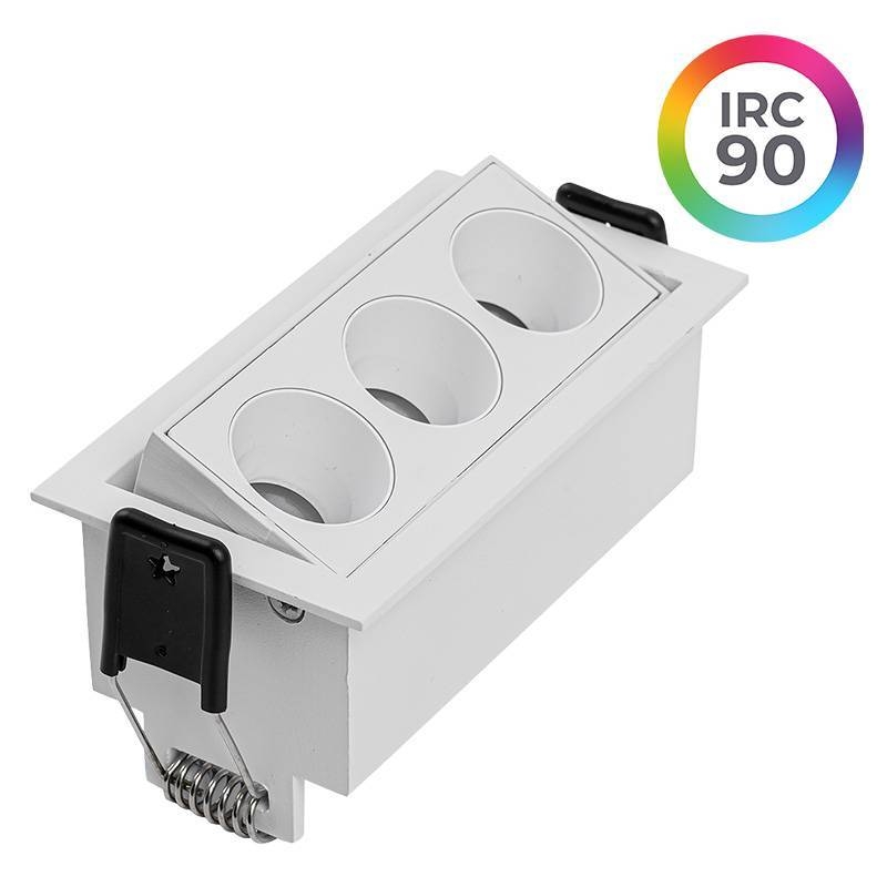 Embutido Nordecor Downlight Powerus Direcionável 3 Focos 6 watts Branco 4000K IRC90 35° Bivolt 100x44x52mm 6790