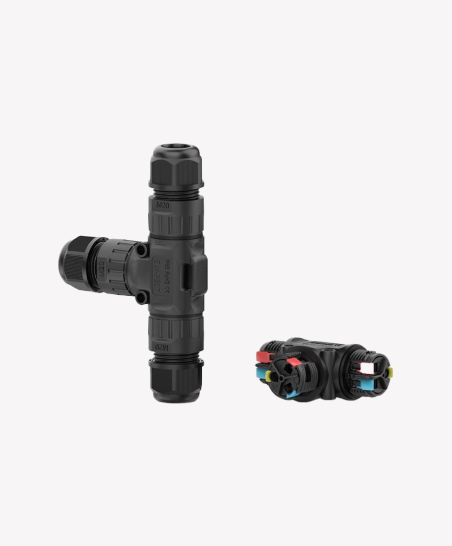 Conector Opus Emenda em T Pinos Preto IP68  24.2x111x69mm OPS 35192
