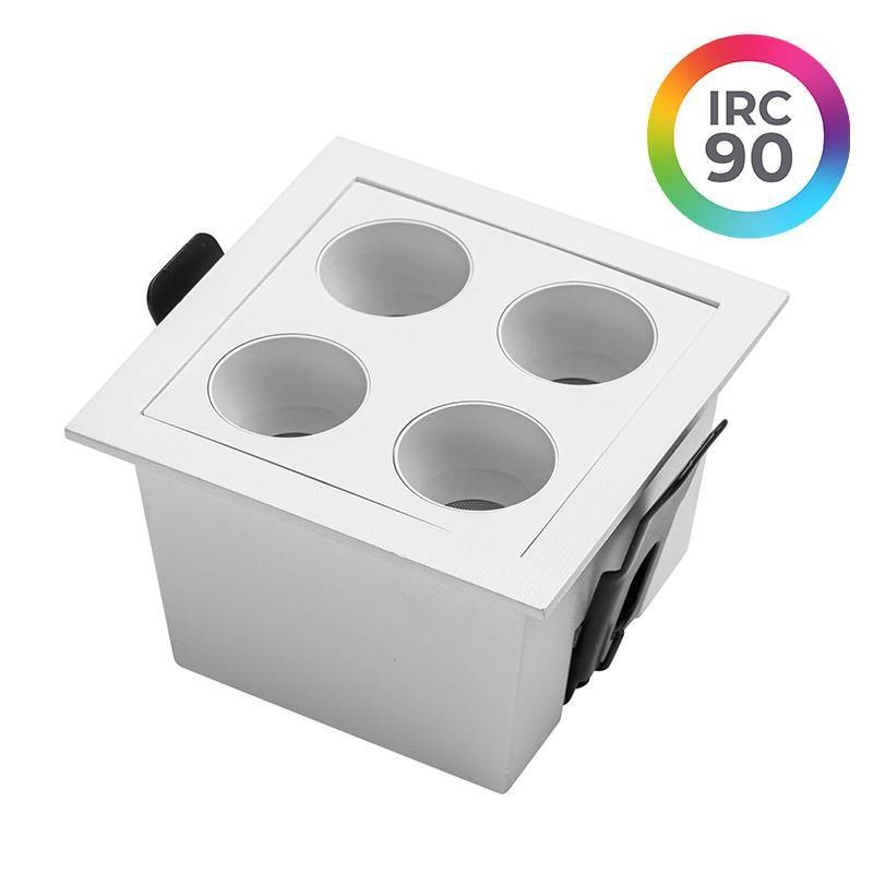 Embutido Nordecor Downlight Powerus 4 Focos 8 watts Branco 4000K IRC90 35° Bivolt 75x75x50mm 6798