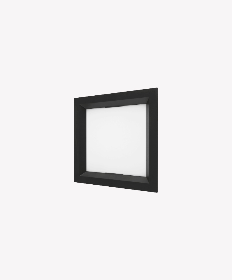 Painel Recuado Embutir ABS Opus LED Preto 176x176x44mm 12 watts 4000K OPS 85360