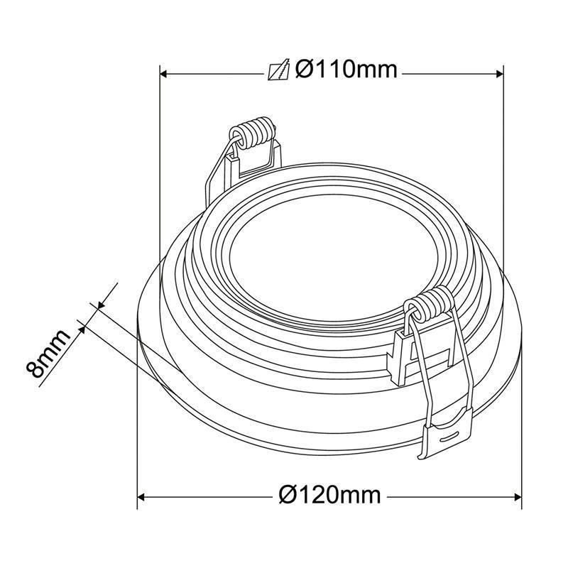 Spot Embutir Nordecor Loyo Redondo 1L AR70 Preto Ø120x15mm 6941