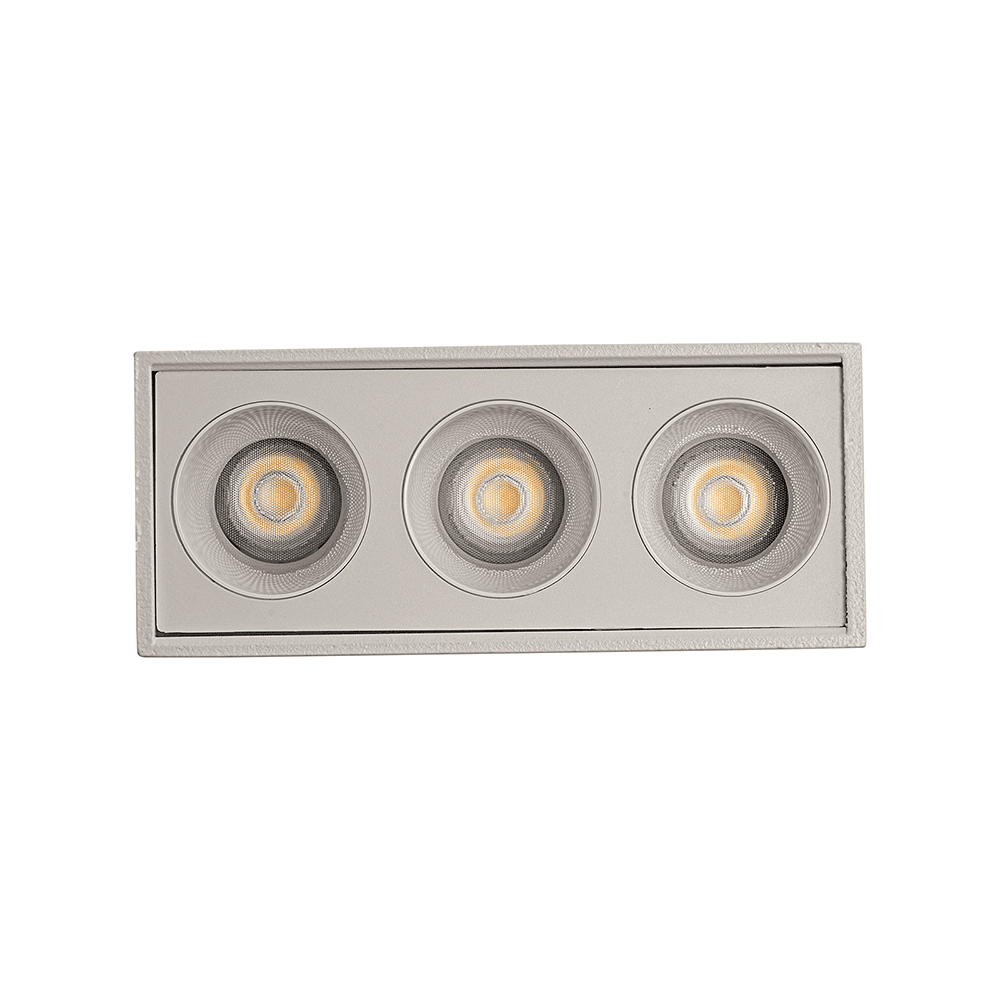  Spot Sobrepor Nordecor Downlight Powerus 3 Focos 6 watts 3000K Branco IRC90 35° Bivolt 84x36x70mm 6855