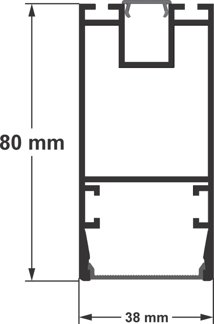 Perfil Sobrepor Alpertone Dual 80x38mm Barra 3 Metros Branco 038B3T