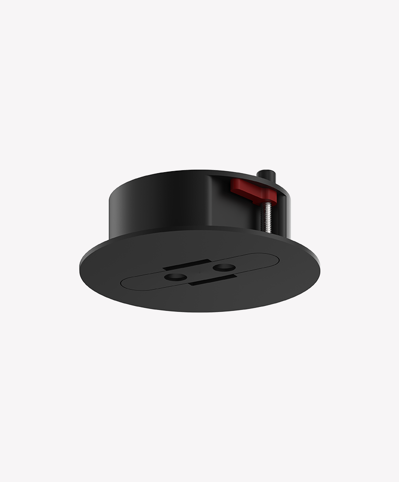 Base para Trilho Opus p/ Sistema Redondo Belts Preto 86x86x34mm OPS 89139