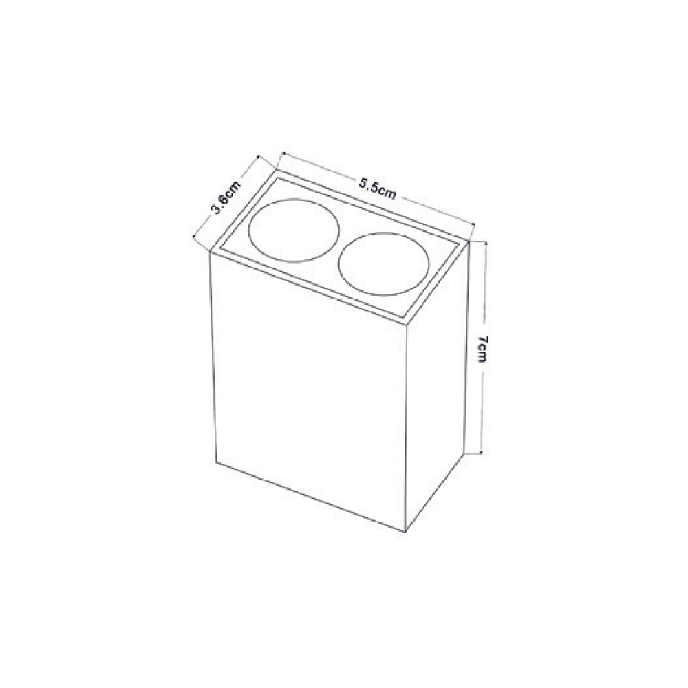 Spot Sobrepor Nordecor Downlight Powerus 2 Focos 4 watts 3000K Branco IRC90 35° Bivolt 55x36x70mm 6854