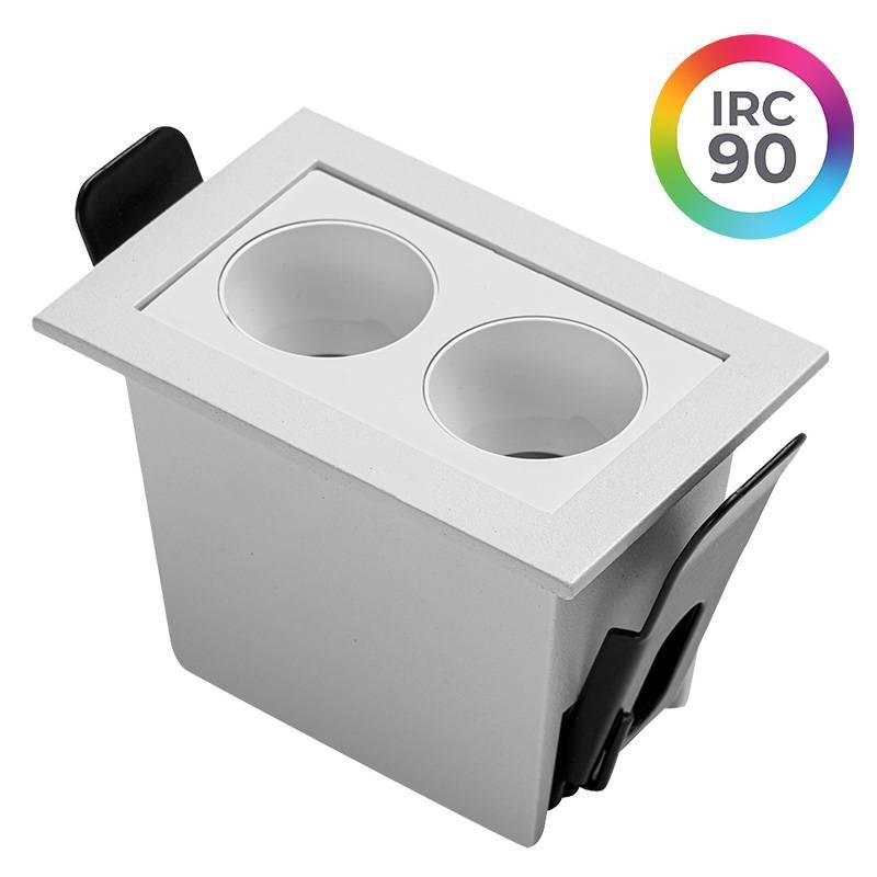 Embutido Nordecor Downlight Powerus 2 Focos 4 watts Branco 3000K IRC90 35° Bivolt 69x46x52mm 6728