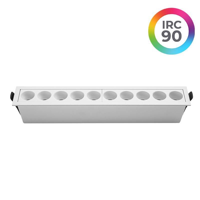 Embutido Nordecor Downlight Powerus 10 Focos 20 watts Branco 4000K IRC90 24° Bivolt 280x45x50mm 6796