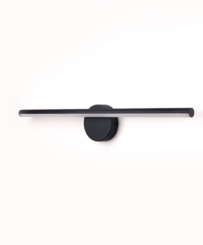 Arandela Opus Hubble 12 watts 3000K IP20 IRC80 160° Bivolt 600xØ120x22mm Preto OPS 82321