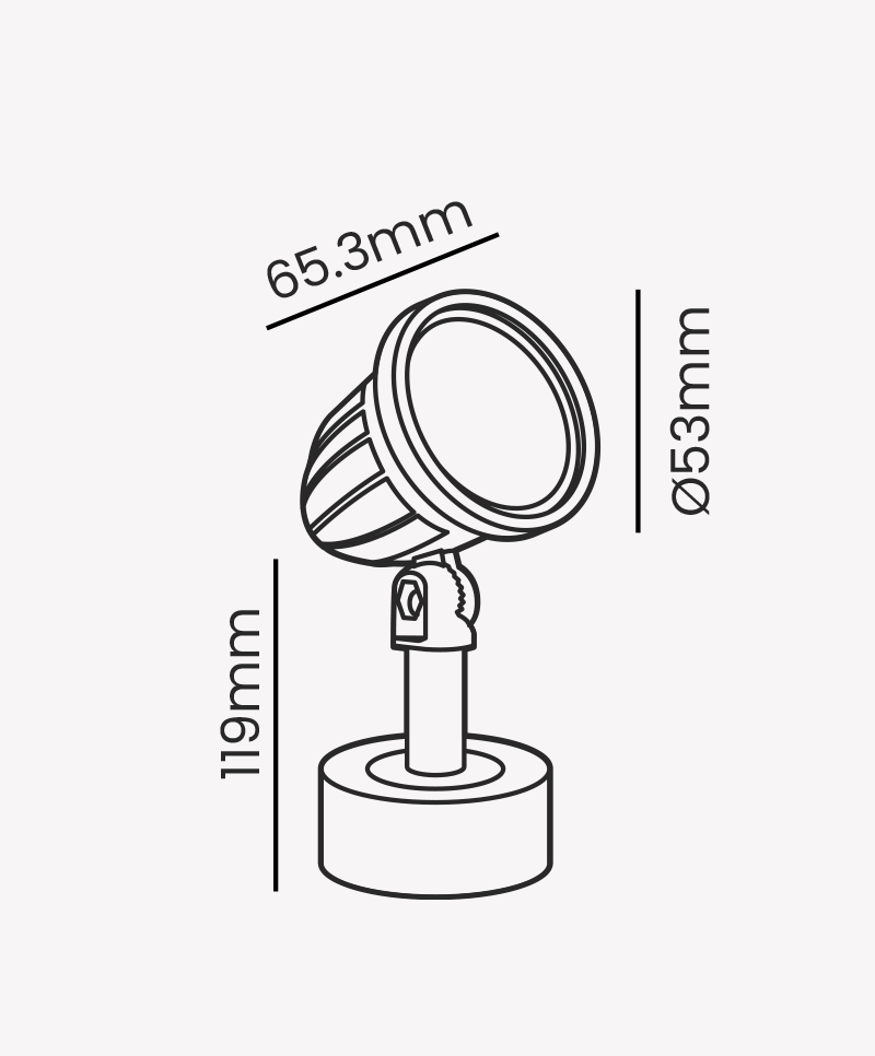 Spot Opus LED Spike 8 watts 3000K IP65 45° Preto 119x65x53mm OPS 87494




