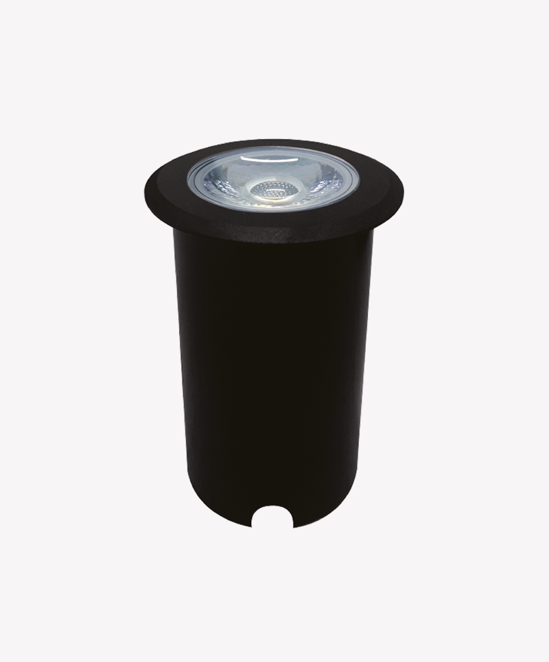 Embutido Solo Opus LED 10 watts 3000K 30° Preto IP67 Ø78x91mm OPS 33600
