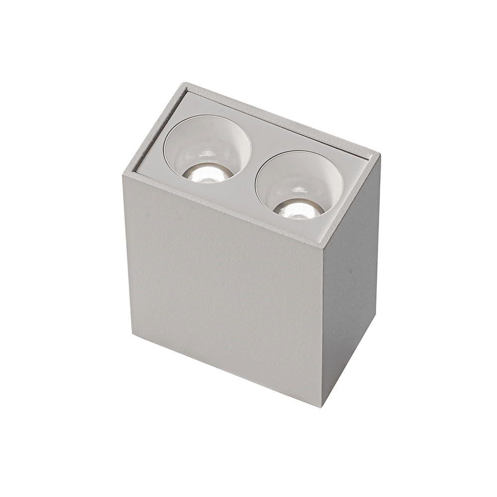 Spot Sobrepor Nordecor Downlight Powerus 2 Focos 4 watts 3000K Branco IRC90 35° Bivolt 55x36x70mm 6854