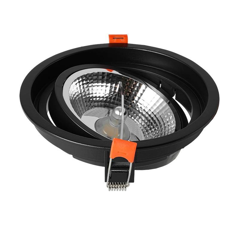 Spot Embutir Nordecor Loyo Redondo 1L AR111 Preto Ø160x15mm 6942