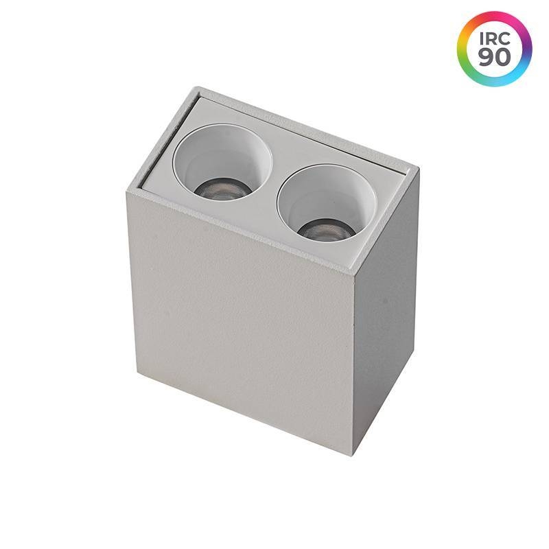  Spot Sobrepor Nordecor Downlight Powerus 2 Focos 4 watts 4000K Branco IRC90 35° Bivolt 55x36x70mm 6802