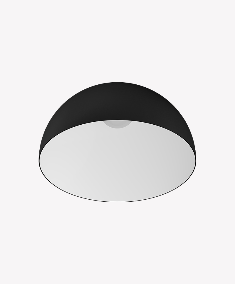 Cúpula Belts Opus 120° IP20 IRC90 48V 18 watts 3000K Bivolt Preto 300x300x150mm OPS 89153
