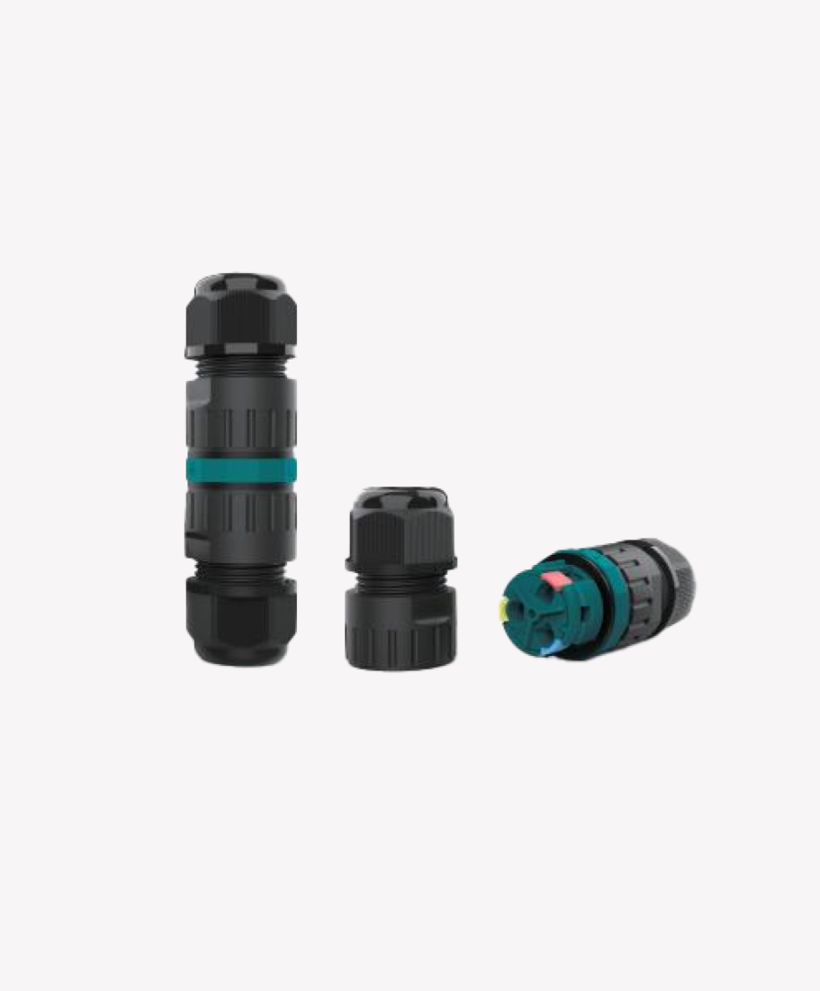 Conector Opus Emenda Linear 3 Pinos Preto IP68 24x87mm OPS 35185
