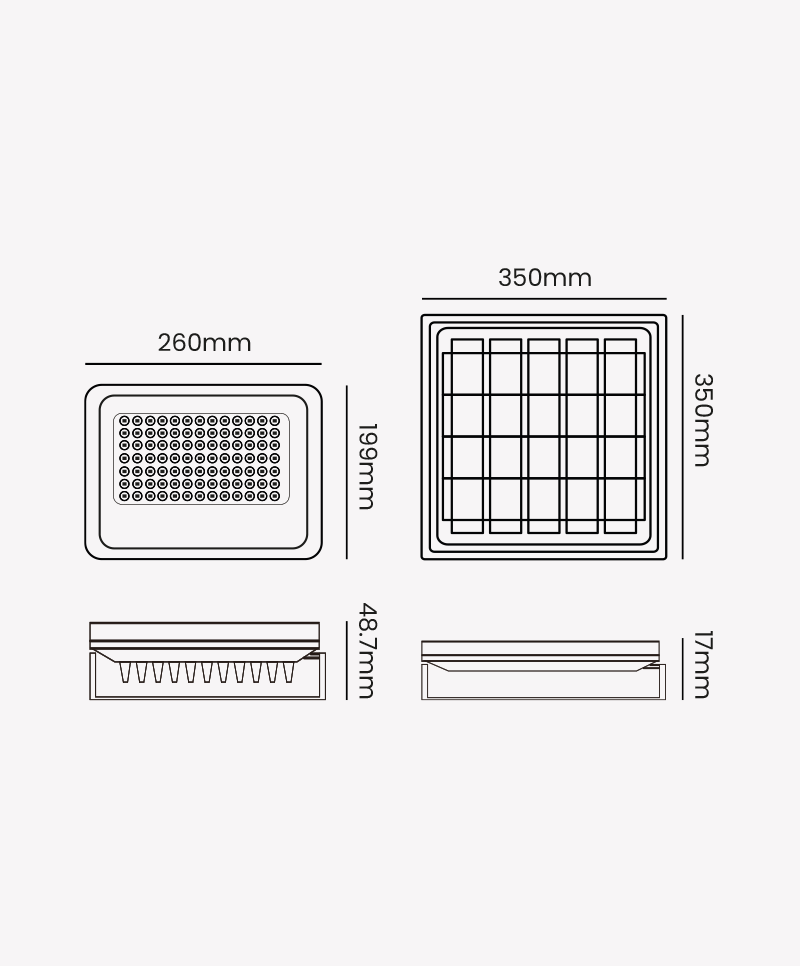 Refletor Opus Solar 90° IP65 IRC80 200 watts 6500K 230x48.7x176mm OPS 88415