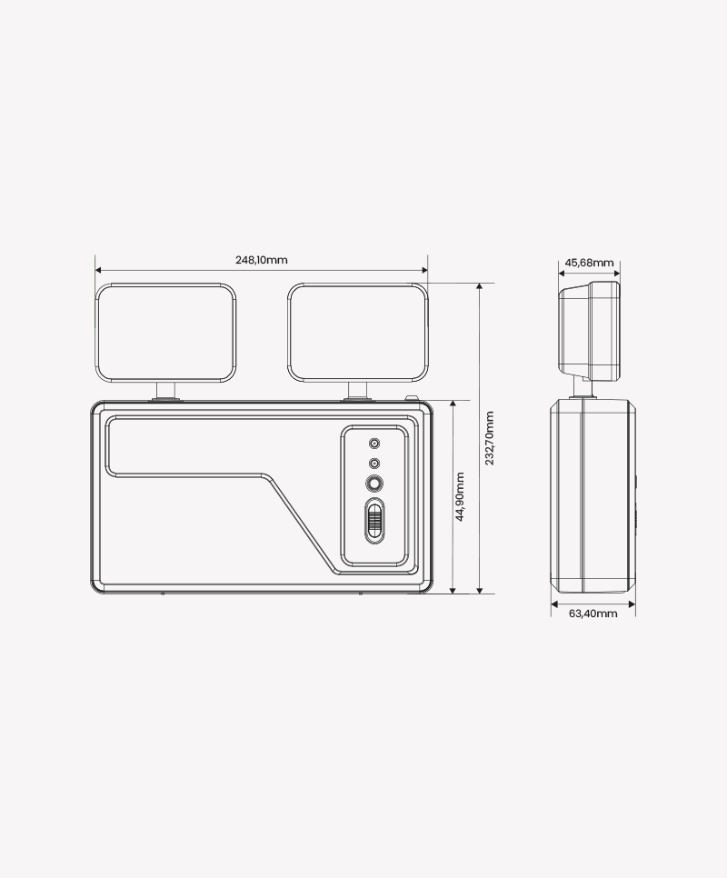 Luminária de Emergência Opus 120° 18 watts 6500K 248x63x237mm 2200 lumens OPS 30913
