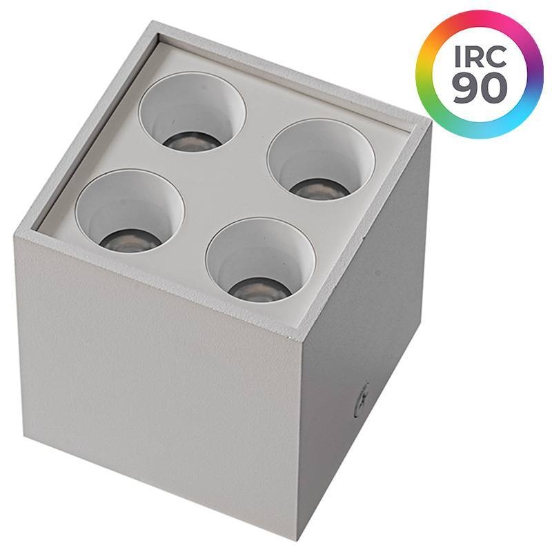 Spot Sobrepor Nordecor Downlight Powerus 4 Focos 8 watts 3000K Branco IRC90 35° Bivolt 66x66x71mm 6857