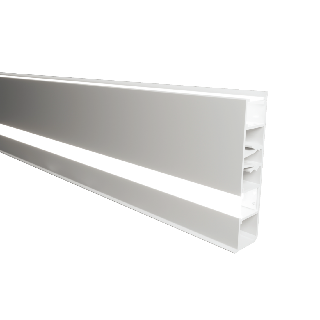 Perfil Alpertone Sobrepor Rodapé Zeta 80x19mm Barra 2 Metros Branco 0501B2