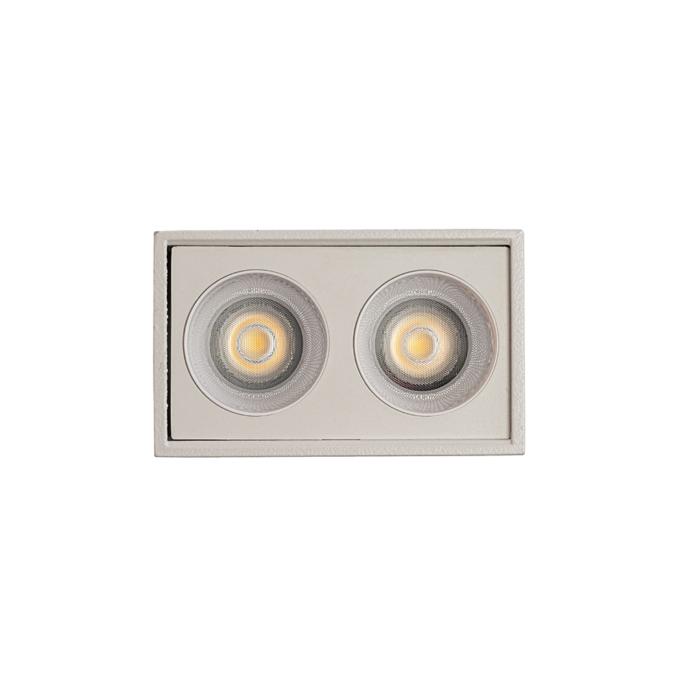 Spot Sobrepor Nordecor Downlight Powerus 2 Focos 4 watts 3000K Branco IRC90 35° Bivolt 55x36x70mm 6854