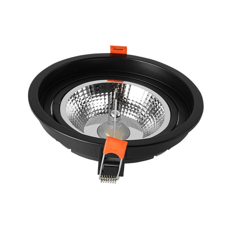 Spot Embutir Nordecor Loyo Redondo 1L AR111 Preto Ø160x15mm 6942