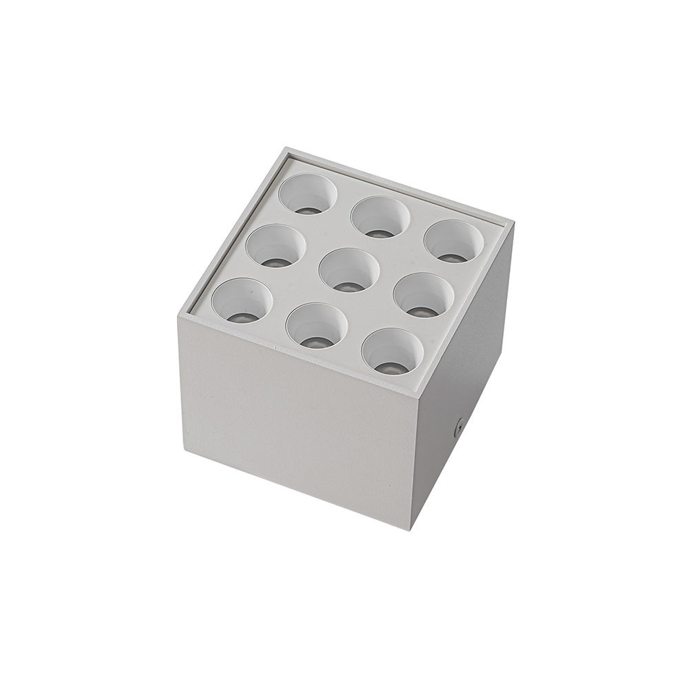 Spot Sobrepor Nordecor Downlight Powerus 9 Focos 18 watts 3000K Branco IRC90 24° Bivolt 96x96x81mm 6858
